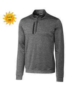 Cutter & Buck Mens Stealth Heathered Quarter-Zip Pullover